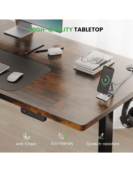 Escritorio de pie eléctrico SIAGO SDO1 - 121.9 x 60.9 cm, 3 presets