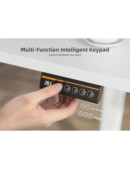 Escritorio de Pie Eléctrico YDN Ajustable 140x61 cm Blanco