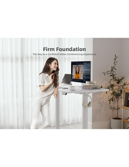 Escritorio de Pie Eléctrico YDN Ajustable 140x61 cm Blanco