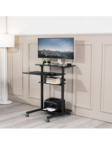 Escritorio de Pie Ajustable VIVO CART-V02DB Negro 69.85x71.12cm