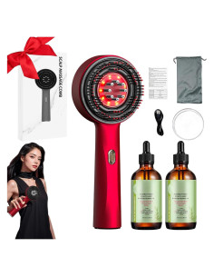 Masajeador de Cuero Cabelludo Oplviude Rojo Inalámbrico 5W