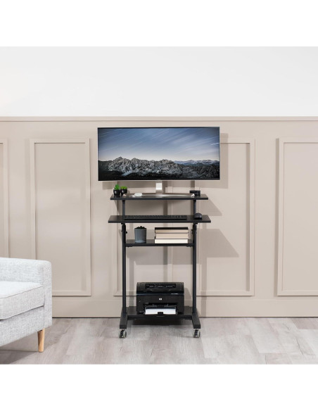 Escritorio de Pie Ajustable VIVO CART-V02DB Negro 69.85x71.12cm
