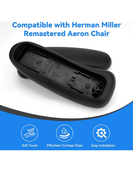 Reemplazo Almohadillas Reposabrazos Herman Miller Aeron Remasterizada - Negro