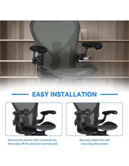 Reemplazo Almohadillas Reposabrazos Herman Miller Aeron Remasterizada - Negro