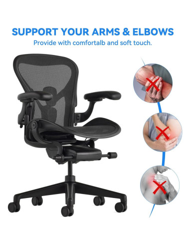 Reemplazo Almohadillas Reposabrazos Herman Miller Aeron Remasterizada - Negro