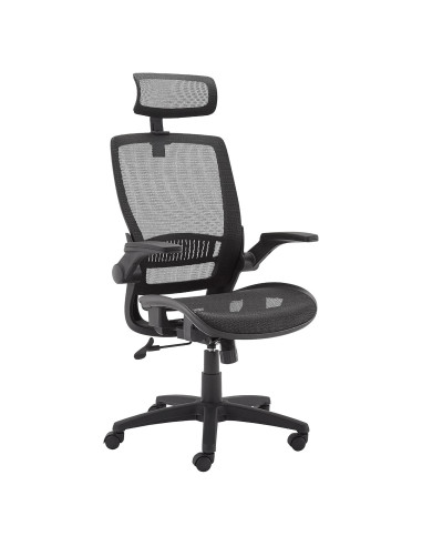 Silla de Oficina Ergonómica Amazon Basics, Malla Negra, 125 cm