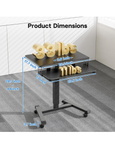 Escritorio Móvil de Pie BONTEC Ajustable 72-112 cm con Bandeja 2