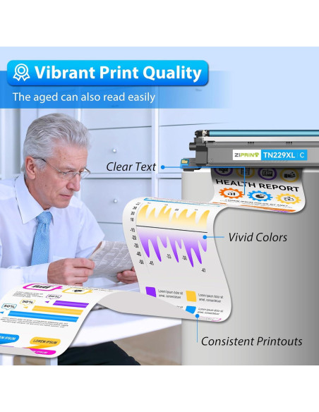 Tóner Compatible ZIPRINT TN229XL 4 Paquete para Brother