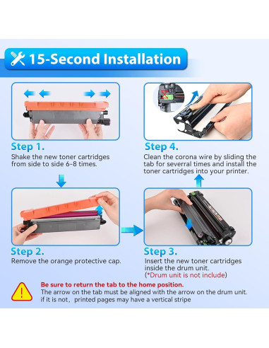 Tóner Compatible ZIPRINT TN229XL 4 Paquete para Brother