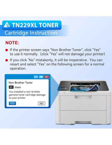 Tóner Compatible ZIPRINT TN229XL 4 Paquete para Brother