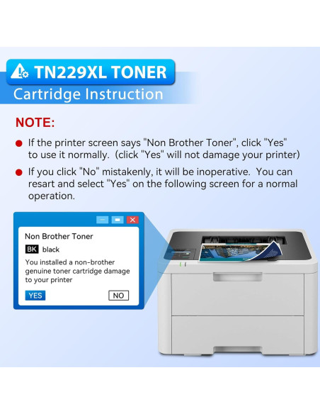 Tóner Compatible ZIPRINT TN229XL 4 Paquete para Brother