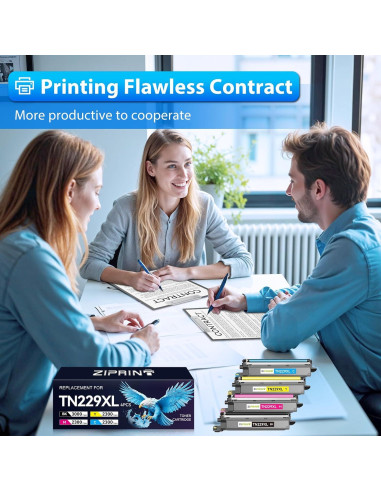 Tóner Compatible ZIPRINT TN229XL 4 Paquete para Brother