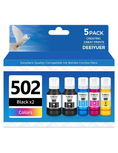 Botellas de Tinta 502 DEEIYUER para Impresoras ET-2850/3850