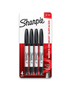 Marcadores Permanentes Sharpie Punta Doble Negro 4 Unidades