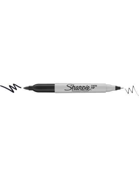 Marcadores Permanentes Sharpie Punta Doble Negro 4 Unidades