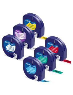 Paquete de 6 Recargas de Etiquetas Dymo Letratag 12mm x 4m