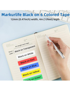 Paquete de 6 Recargas de Etiquetas Dymo Letratag 12mm x 4m 2