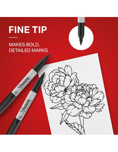 Marcadores Permanentes Sharpie Punta Fina 3 Colores Variados