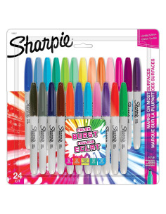 Marcadores Permanentes Sharpie Color Burst Punta Fina 24 Unidades