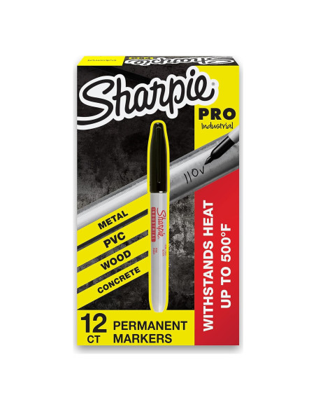 Marcadores Permanentes Sharpie 13601 Punta Fina Negro Caja 12