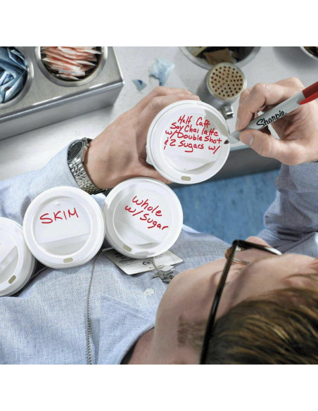 Marcadores Permanentes Retráctiles Sharpie, Punta Ultra Fina, Negro, 12 Unidades