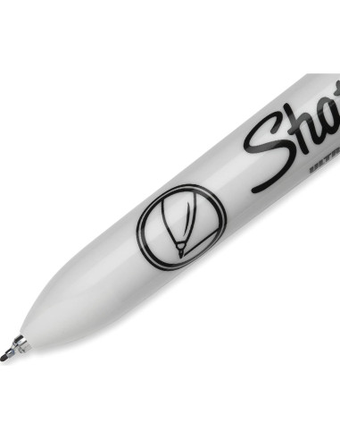 Marcadores Permanentes Retráctiles Sharpie, Punta Ultra Fina, Negro, 12 Unidades