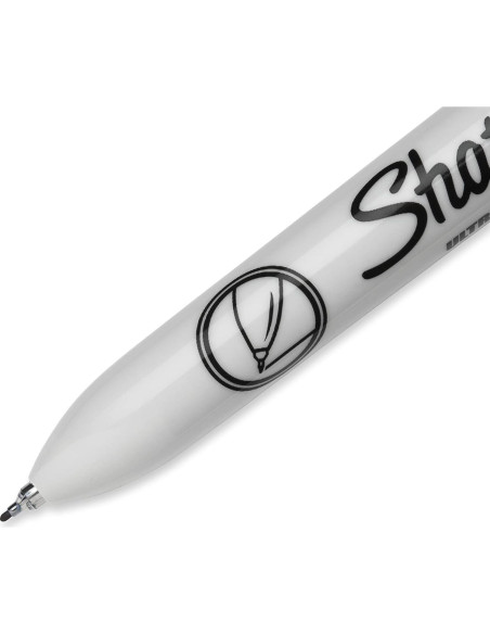 Marcadores Permanentes Retráctiles Sharpie, Punta Ultra Fina, Negro, 12 Unidades