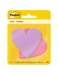 Notas Post-it Corazón 7.4x7.1 cm 2 Bloc 75 Hojas Rosa Fucsia