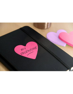 Notas Post-it Corazón 7.4x7.1 cm 2 Bloc 75 Hojas Rosa Fucsia 2