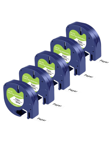 Cinta de Etiqueta UNOKA 12mm x 4m para Impresora Dymo LetraTag