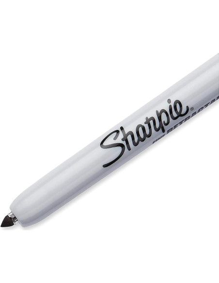 Juego de 12 Marcadores Permanentes Retráctiles Sharpie Negro Punta Fina