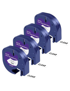 Recarga de Etiquetas Plástico Transparente UNOKA 12mm x 4m - 4 Paquetes