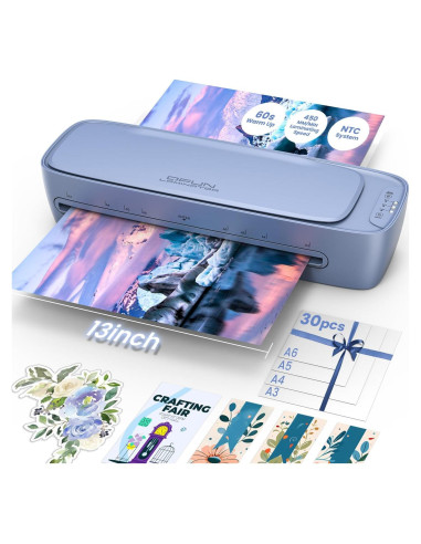 Laminadora Qfun 33 cm A3 9 en 1 con Calentamiento Rápido