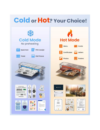 Laminadora Qfun 33 cm A3 9 en 1 con Calentamiento Rápido