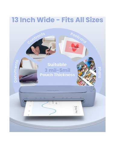 Laminadora Qfun 33 cm A3 9 en 1 con Calentamiento Rápido