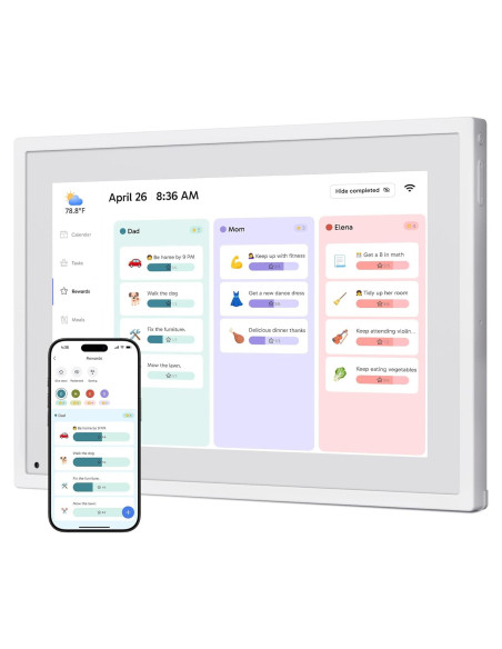 Calendario Digital 10" Dragon Touch Blanco Táctil con APP