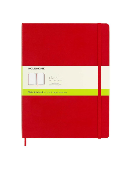 Cuaderno Moleskine XL Tapa Dura Liso Rojo 192 Páginas 19x25cm