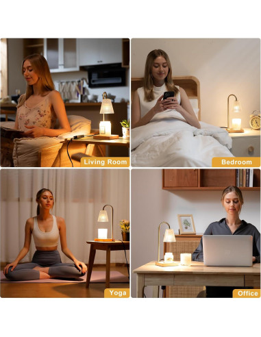 Lámpara Calentadora de Velas Hong-in con Temporizador y 4 Brillos