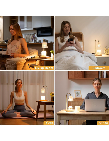 Lámpara Calentadora de Velas Hong-in con Temporizador y 4 Brillos