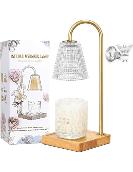 Lámpara Calentadora de Velas Hong-in con Temporizador y 4 Brillos