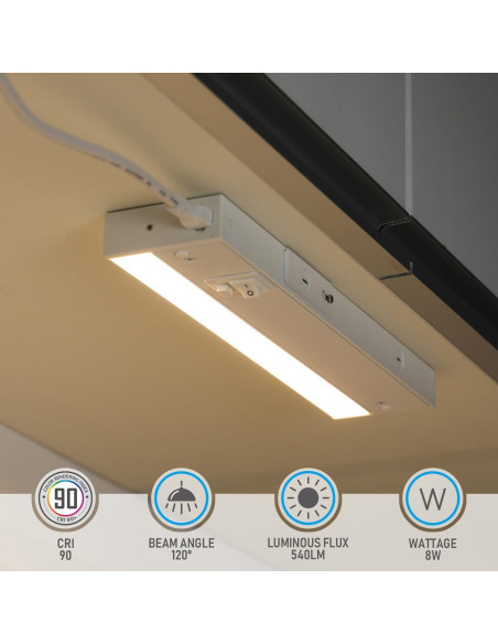 Luz LED Bajo Gabinete TORCHSTAR 30.48 cm 8W 540LM Regulable