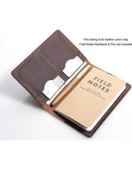 Cubierta de Cuaderno de Cuero Robrasim 3.5" x 5.5" Marrón