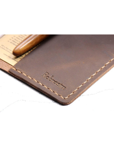 Cubierta de Cuaderno de Cuero Robrasim 3.5" x 5.5" Marrón