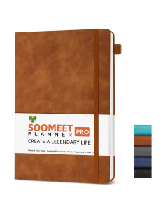 Cuaderno Rayado A5 Soomeet 200 Páginas Tapa Dura Cuero Marrón
