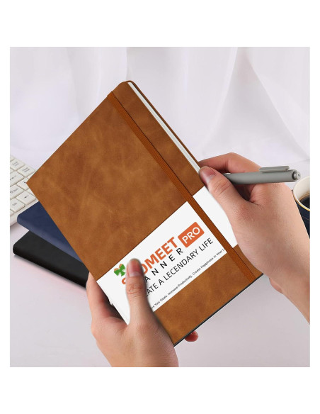 Cuaderno Rayado A5 Soomeet 200 Páginas Tapa Dura Cuero Marrón