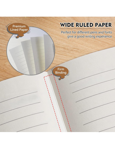 Cuaderno Rayado A5 Soomeet 200 Páginas Tapa Dura Cuero Marrón