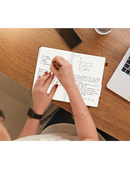 Cuaderno Rayado A5 Soomeet 200 Páginas Tapa Dura Cuero Marrón