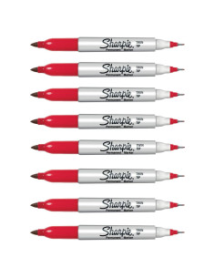 Marcador Permanente Sharpie 32202 Rojo Punta Doble Paquete 8