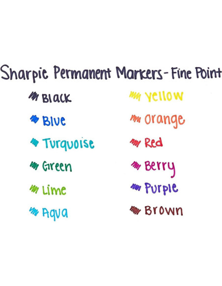 Marcadores Permanentes Sharpie Verde Punta Fina 24 Unidades