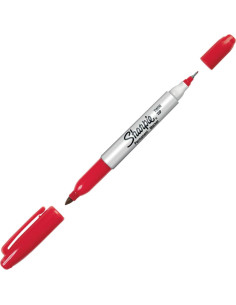 Marcador Permanente Sharpie 32202 Rojo Punta Doble Paquete 8 2